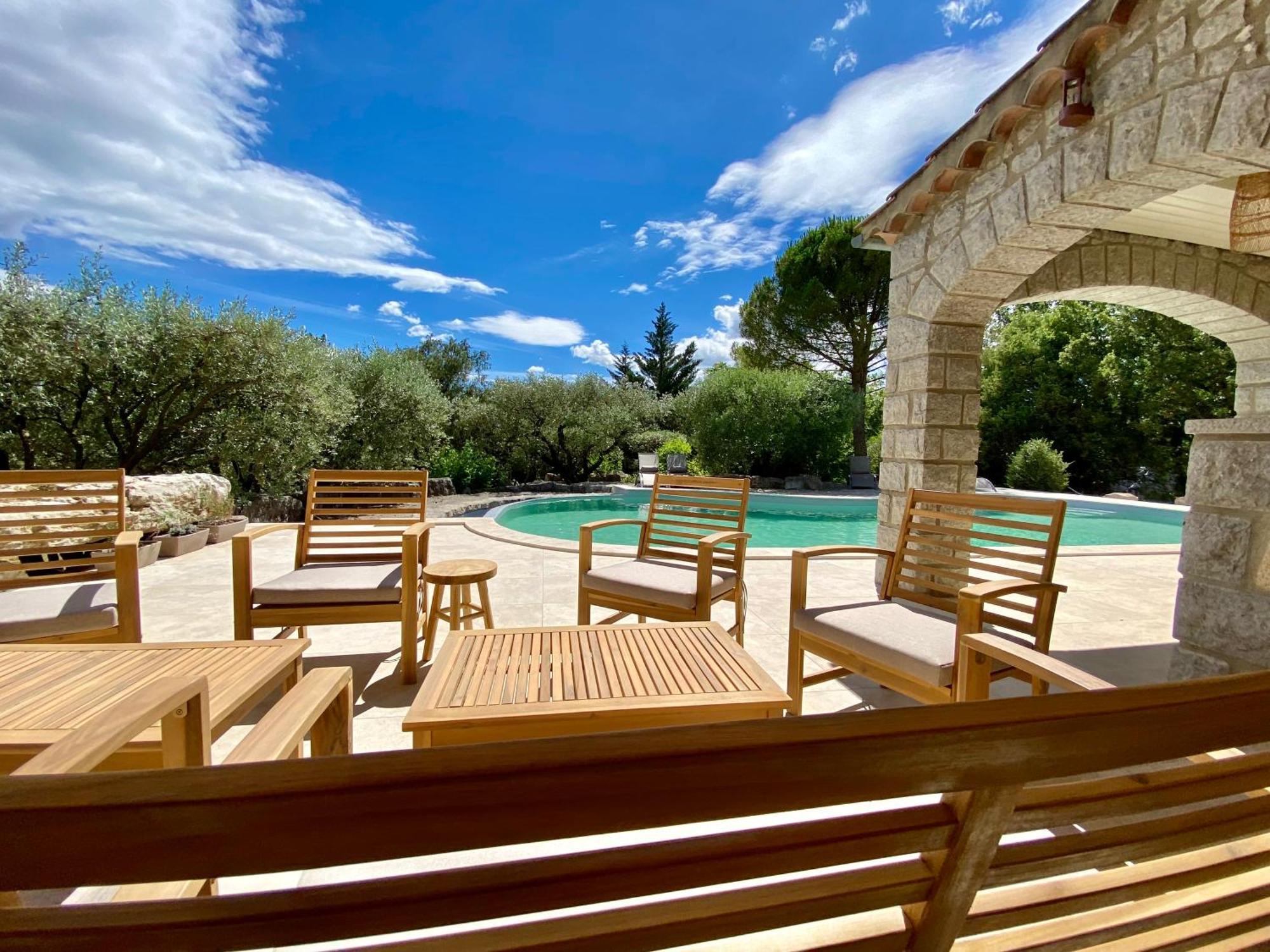 Maison Pour 12P, Piscine A Debordement Chauffee D'Avril A Octobre Inclus Ruoms Exterior foto